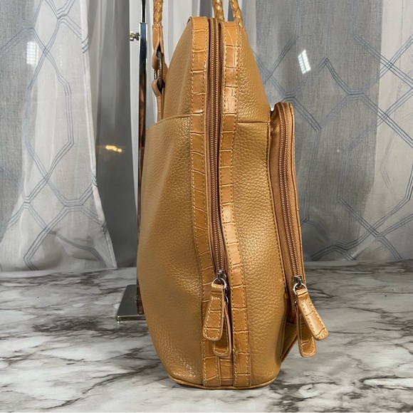 Vintage Coldwater Creek Embossed Embellished Shoulder Tote Purse Document Bag - Picture 7 of 15